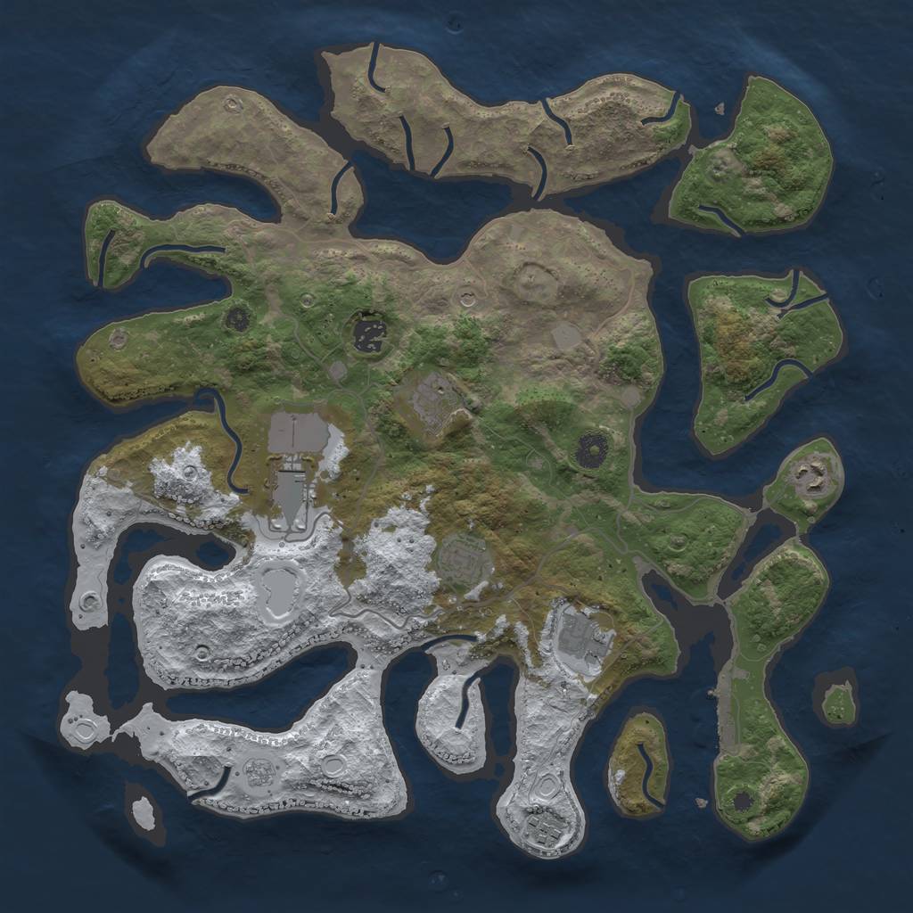 Rust Map: Procedural Map, Size: 4000, Seed: 124, 15 Monuments