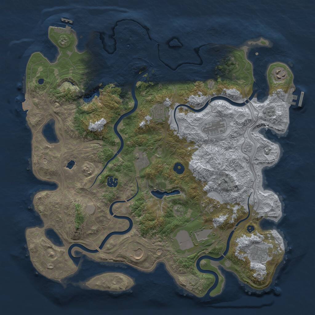 Rust Map: Procedural Map, Size: 4250, Seed: 10459, 16 Monuments
