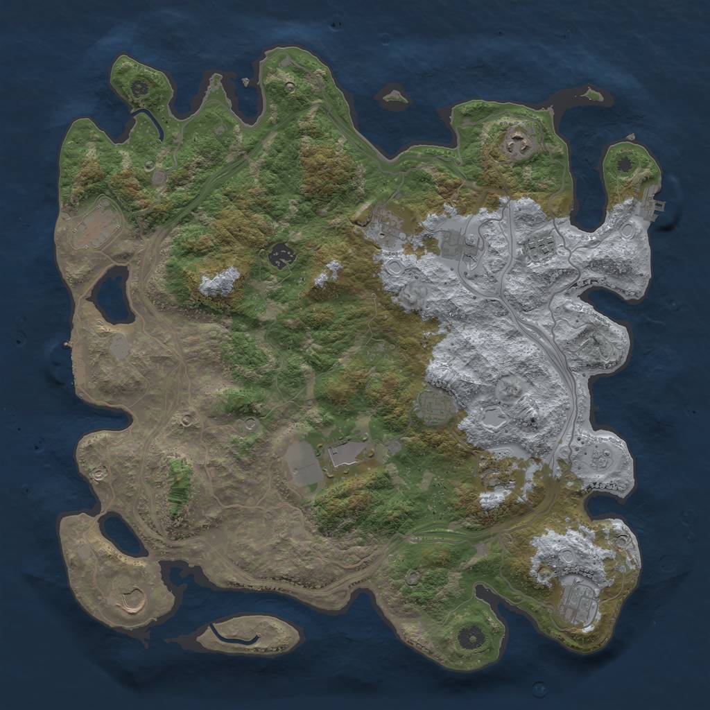 Rust Map: Procedural Map, Size: 4250, Seed: 10459, 18 Monuments