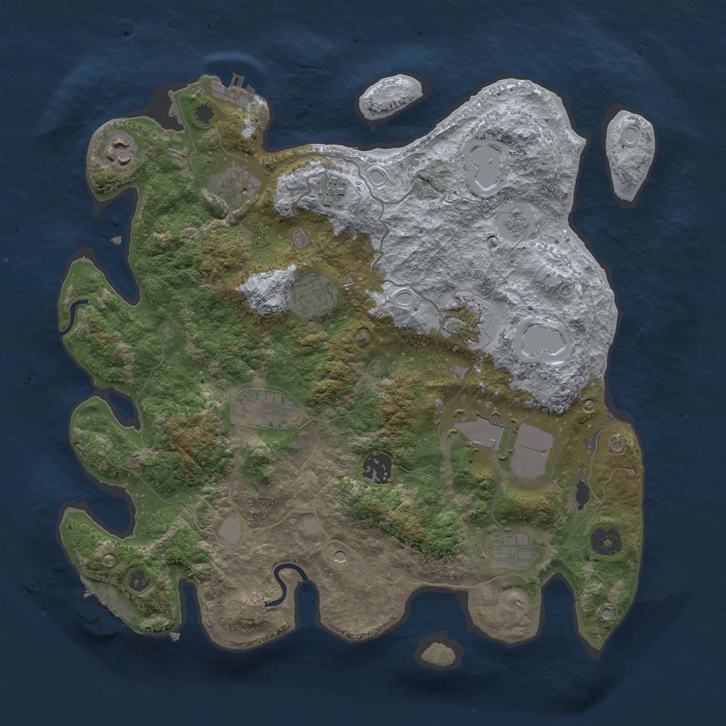 Rust Map: Procedural Map, Size: 3600, Seed: 98241638, 16 Monuments