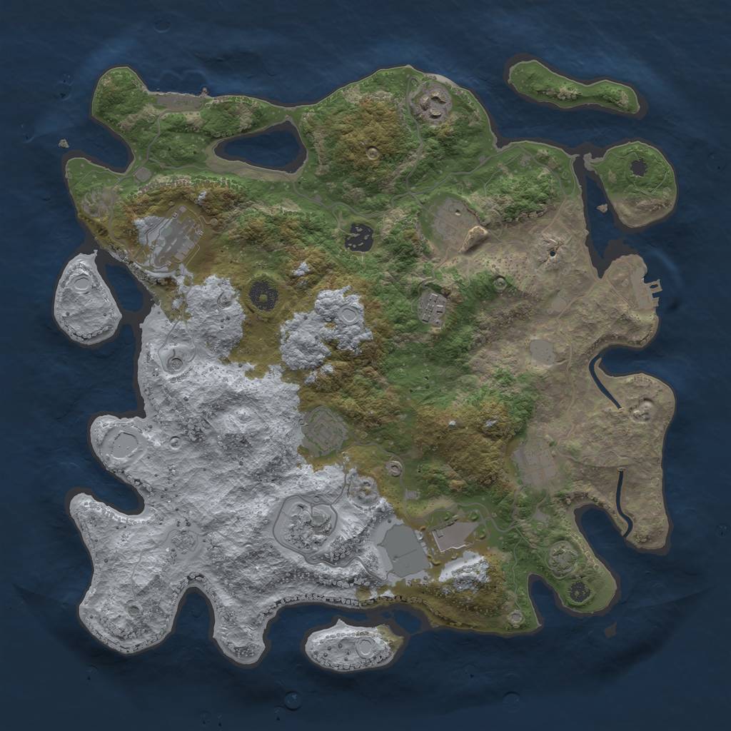 Rust Map: Procedural Map, Size: 3767, Seed: 13826, 17 Monuments