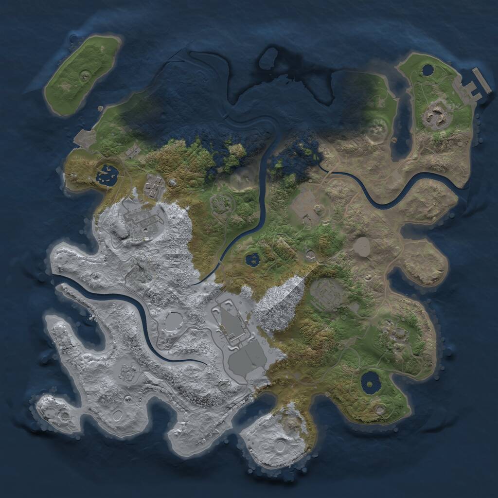 Rust Map: Procedural Map, Size: 3500, Seed: 6013330, 13 Monuments