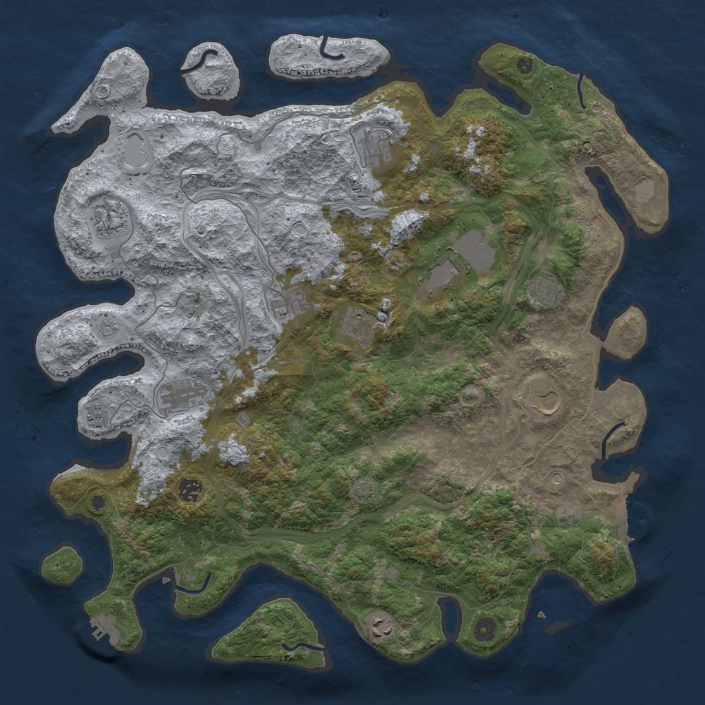 Rust Map: Procedural Map, Size: 4500, Seed: 1301513063, 19 Monuments