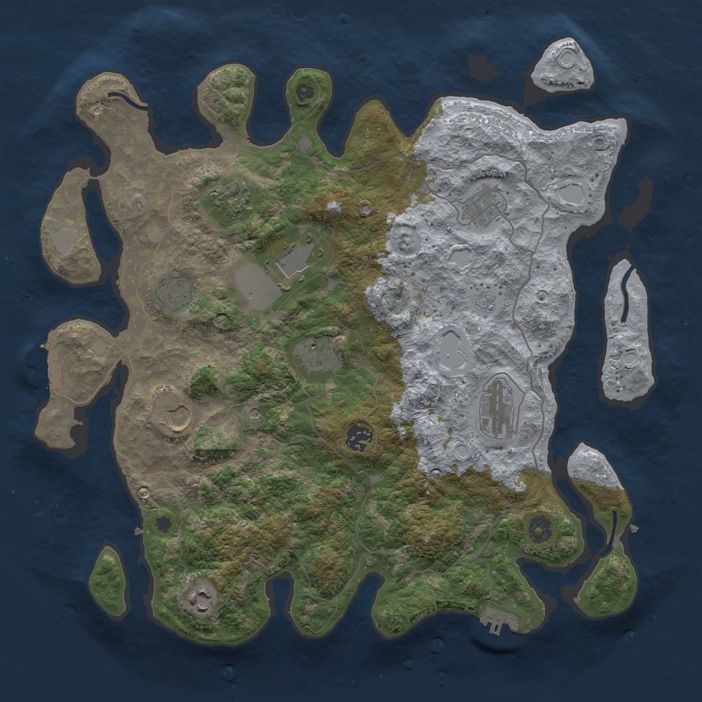 Rust Map: Procedural Map, Size: 4000, Seed: 61427566, 16 Monuments