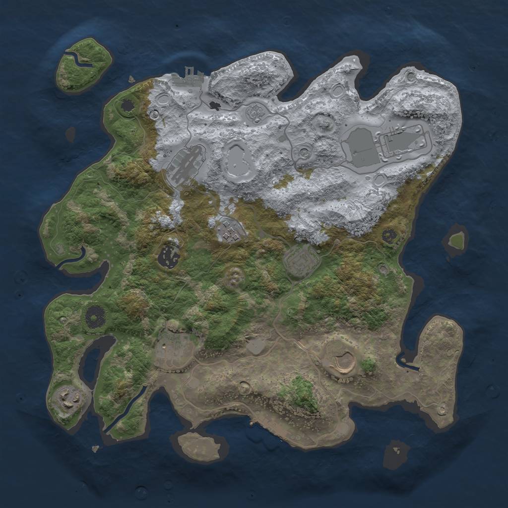 Rust Map: Procedural Map, Size: 3500, Seed: 329503889, 15 Monuments