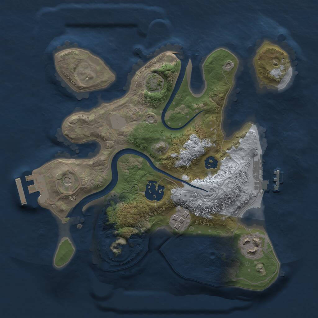 Rust Map: Procedural Map, Size: 2400, Seed: 1325152, 8 Monuments