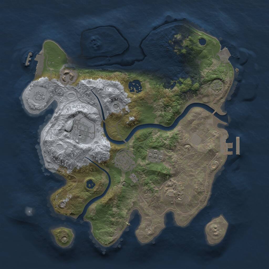Rust Map: Procedural Map, Size: 3000, Seed: 59526, 12 Monuments