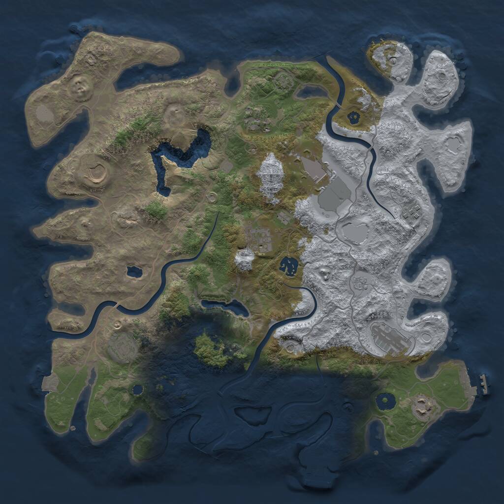 Rust Map: Procedural Map, Size: 4000, Seed: 75395632, 15 Monuments