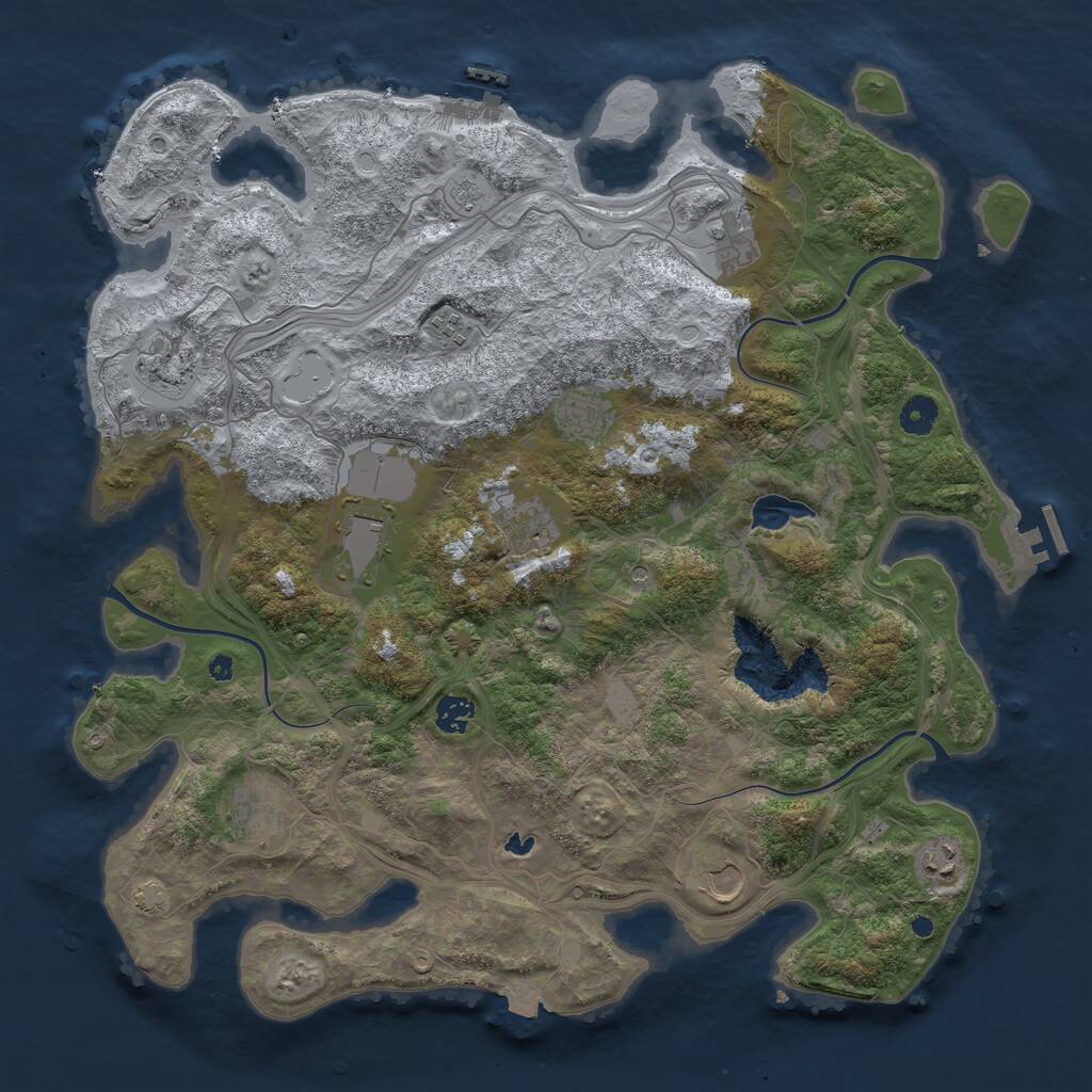 Rust Map: Procedural Map, Size: 4250, Seed: 597516707, 16 Monuments