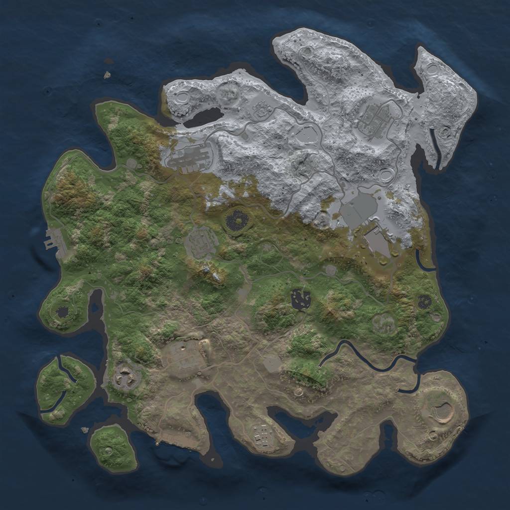 Rust Map: Procedural Map, Size: 3600, Seed: 46512651, 15 Monuments