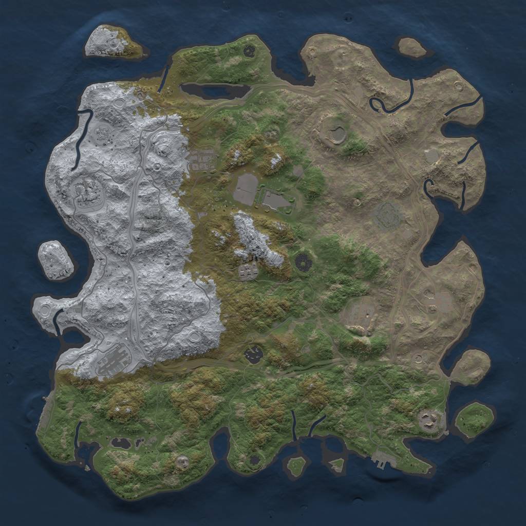 Rust Map: Procedural Map, Size: 4500, Seed: 36756023, 18 Monuments