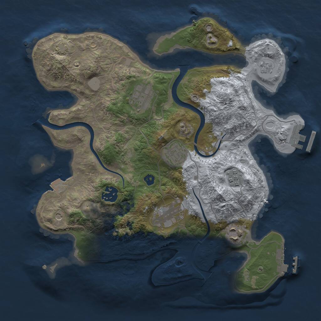 Rust Map: Procedural Map, Size: 3000, Seed: 1795010673, 12 Monuments
