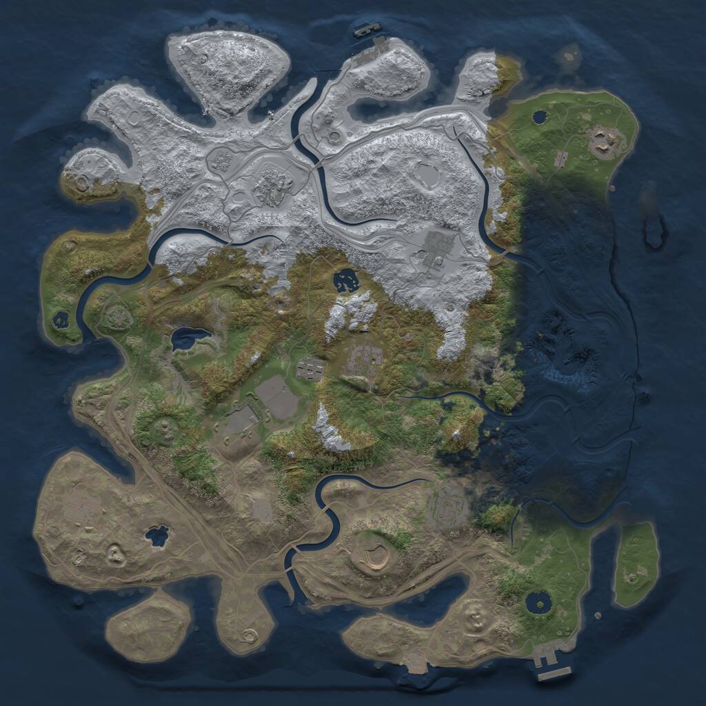 Rust Map: Procedural Map, Size: 4250, Seed: 1833457163, 16 Monuments