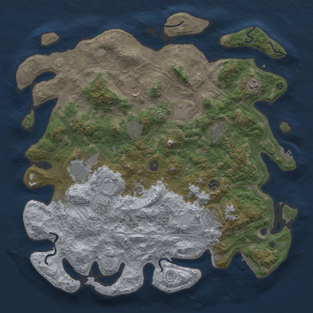 Rust Map: Procedural Map, Size: 4500, Seed: 1682458063, 18 Monuments