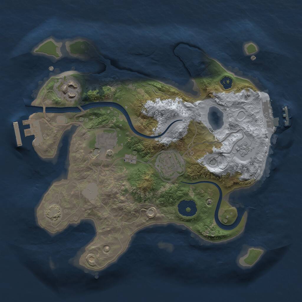 Rust Map: Procedural Map, Size: 2500, Seed: 4970819, 9 Monuments