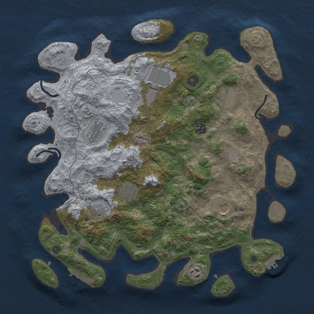 Rust Map: Procedural Map, Size: 4000, Seed: 563456, 16 Monuments