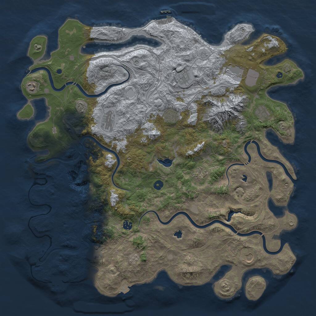 Rust Map: Procedural Map, Size: 5000, Seed: 941024, 17 Monuments
