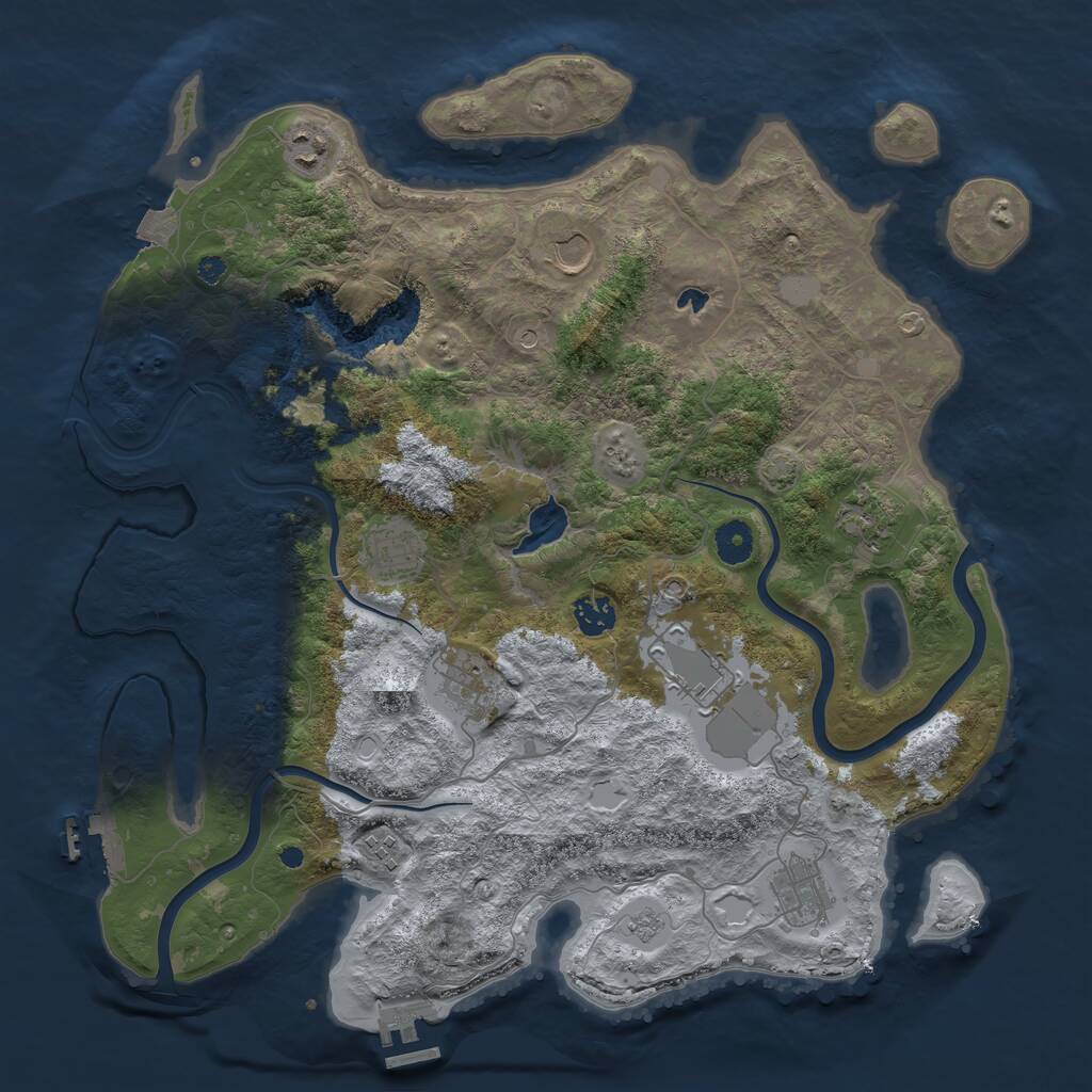 Rust Map: Procedural Map, Size: 4000, Seed: 1995304899, 15 Monuments