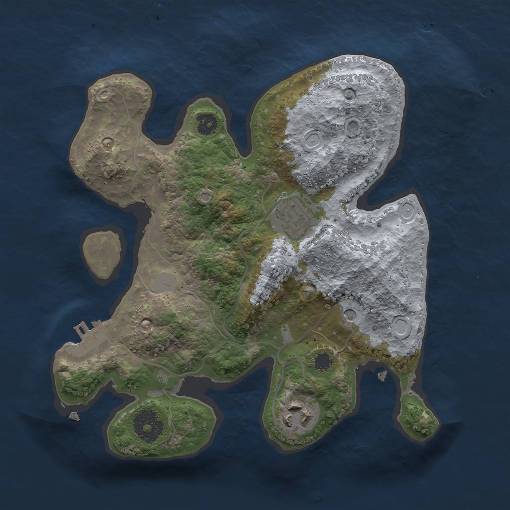 Rust Map: Procedural Map, Size: 2500, Seed: 3004349, 7 Monuments