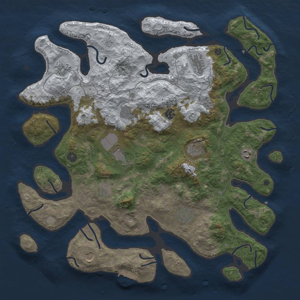 Rust Map: Procedural Map, Size: 4500, Seed: 1209752347, 19 Monuments