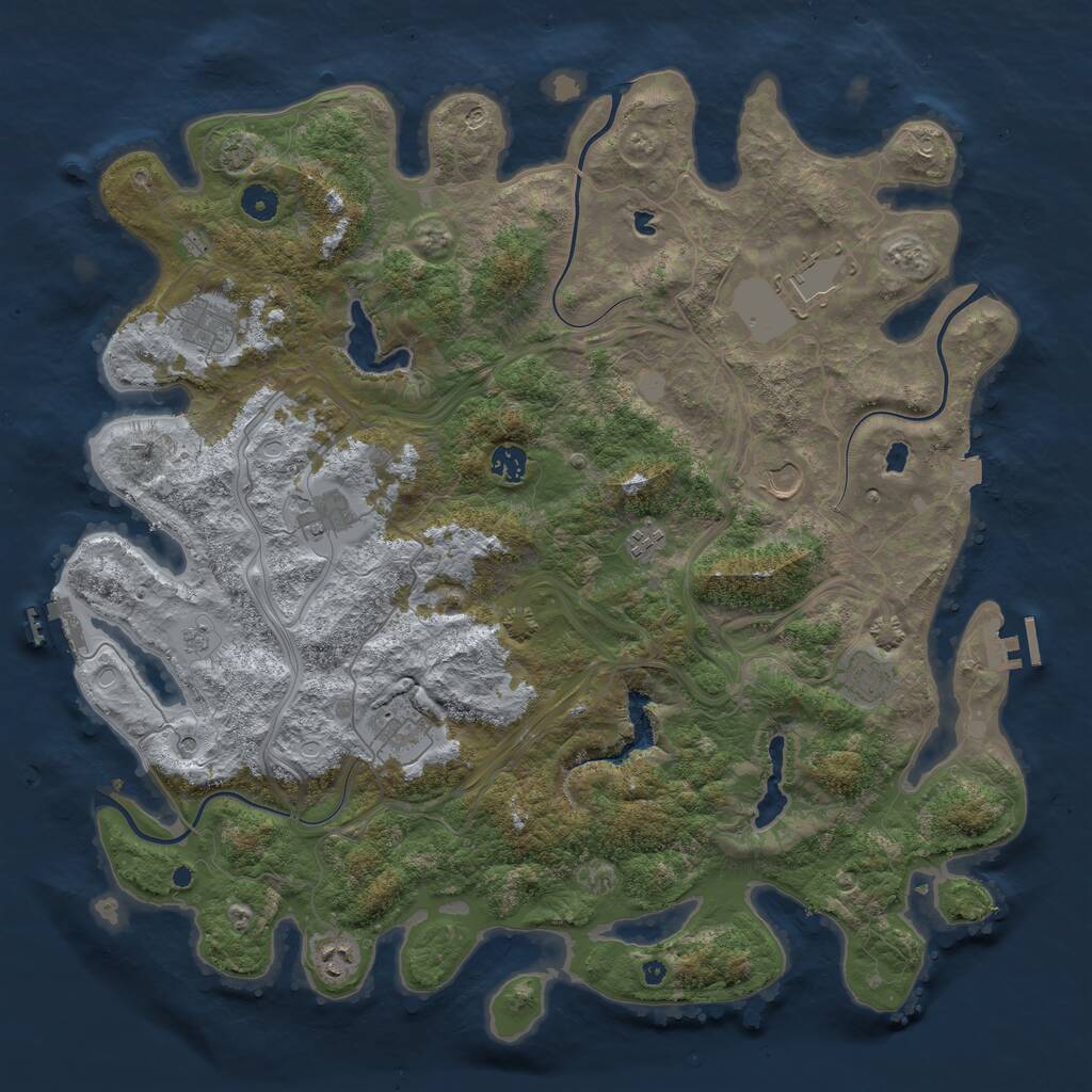 Rust Map: Procedural Map, Size: 4500, Seed: 3528, 15 Monuments