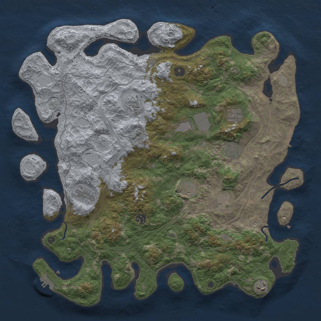 Rust Map: Procedural Map, Size: 4500, Seed: 88595422, 16 Monuments