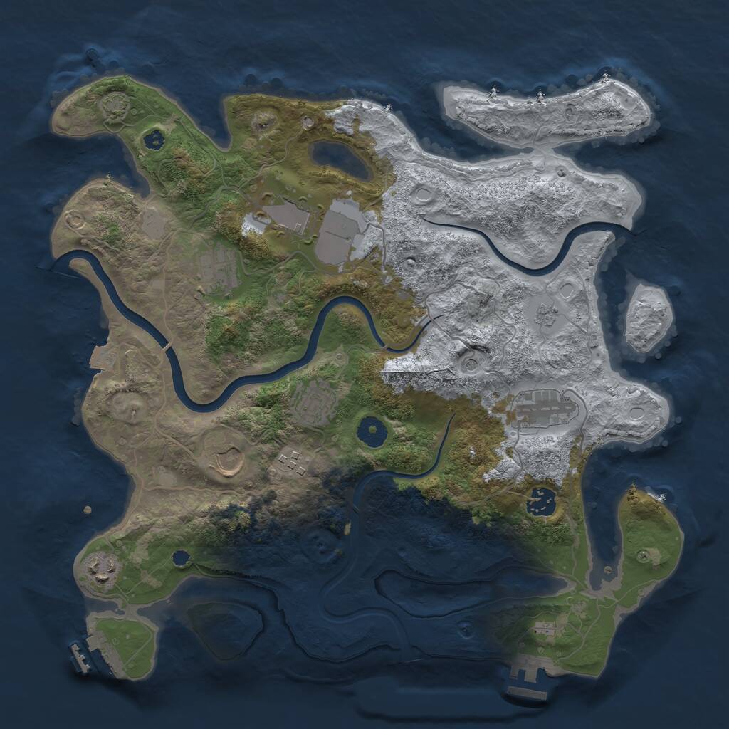 Rust Map: Procedural Map, Size: 3700, Seed: 4223, 14 Monuments