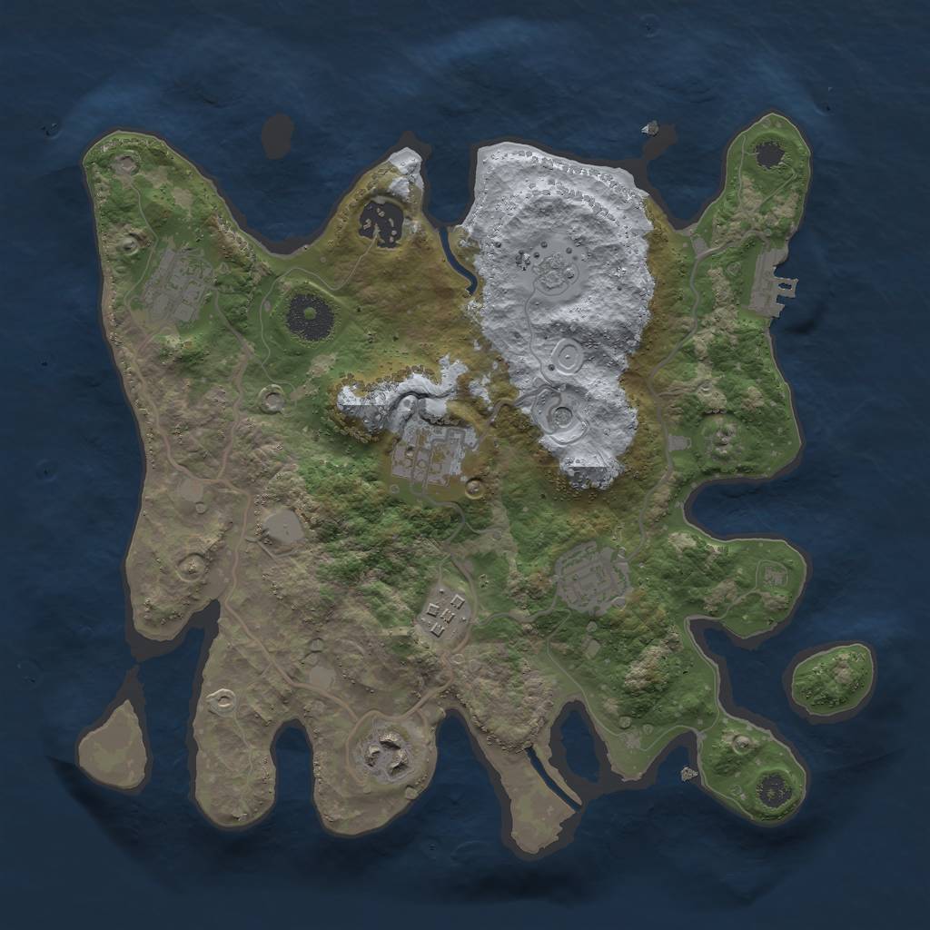 Rust Map: Procedural Map, Size: 3000, Seed: 123422, 12 Monuments