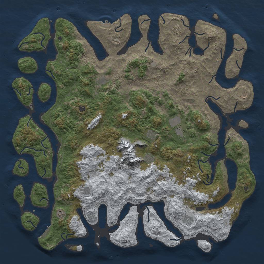 Rust Map: Procedural Map, Size: 6000, Seed: 835366801, 20 Monuments