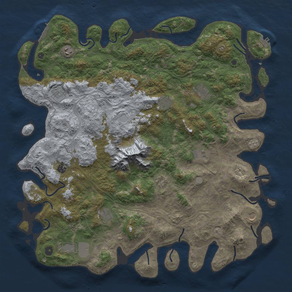 Rust Map: Procedural Map, Size: 5000, Seed: 600174783, 18 Monuments