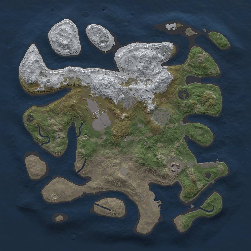 Rust Map: Procedural Map, Size: 3500, Seed: 312, 14 Monuments