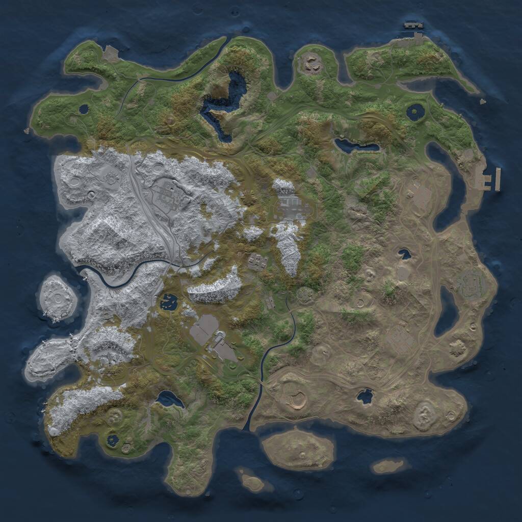 Rust Map: Procedural Map, Size: 4500, Seed: 9294451, 17 Monuments