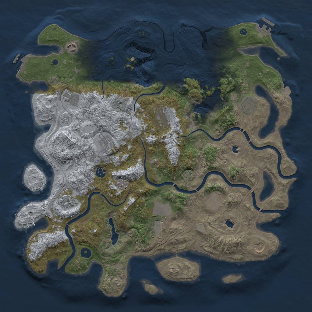 Rust Map: Procedural Map, Size: 4500, Seed: 9294451, 17 Monuments