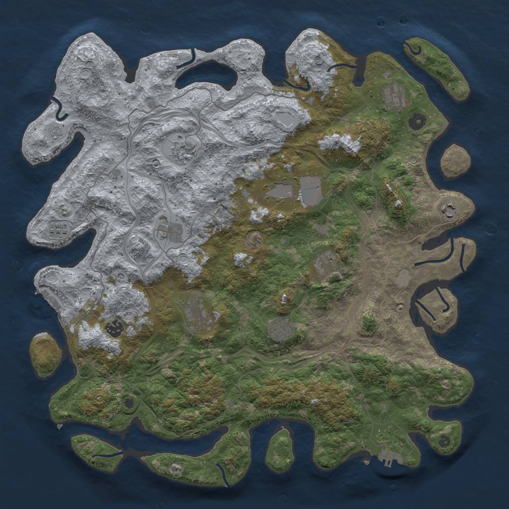 Rust Map: Procedural Map, Size: 4500, Seed: 3283774, 17 Monuments