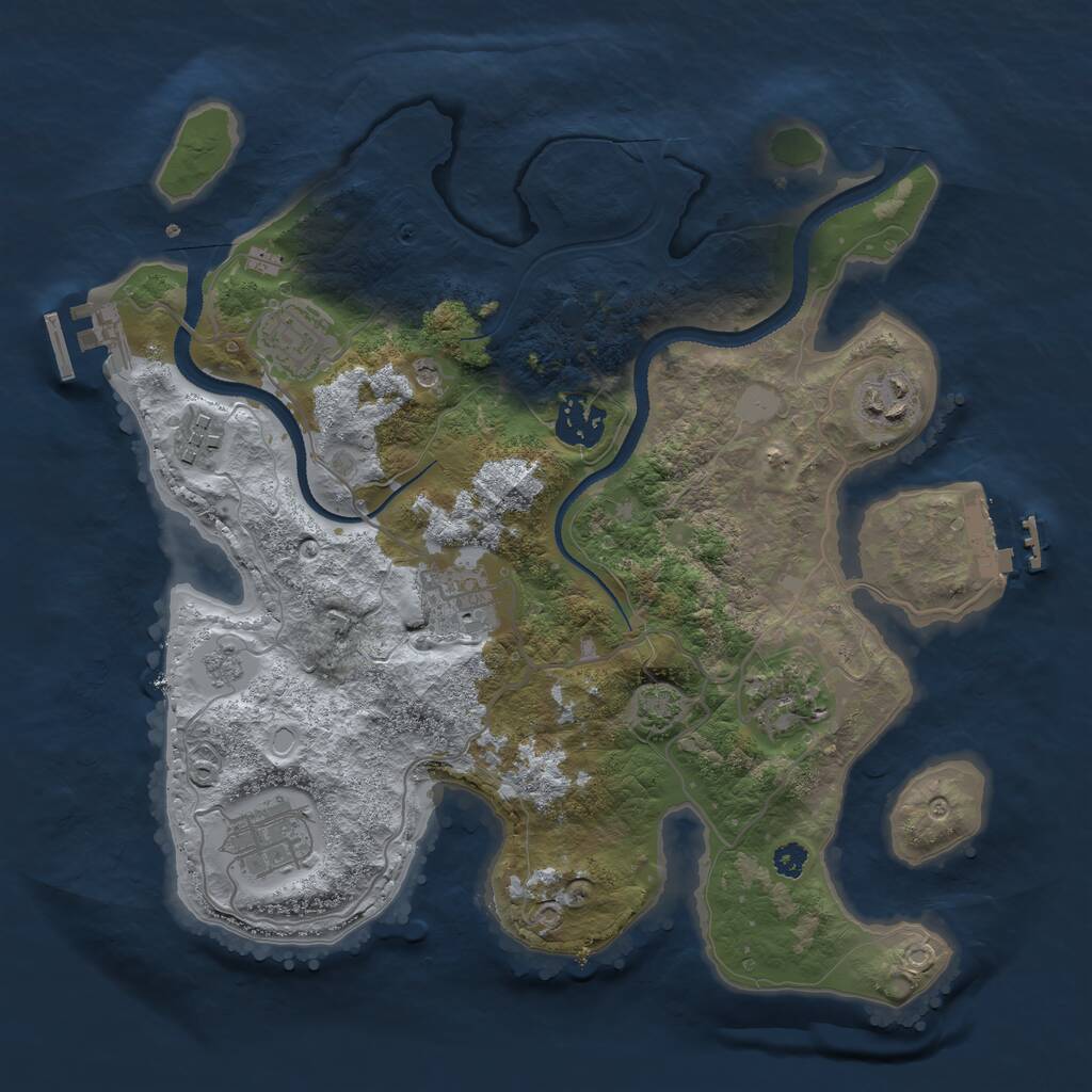 Rust Map: Procedural Map, Size: 3200, Seed: 7275521, 13 Monuments