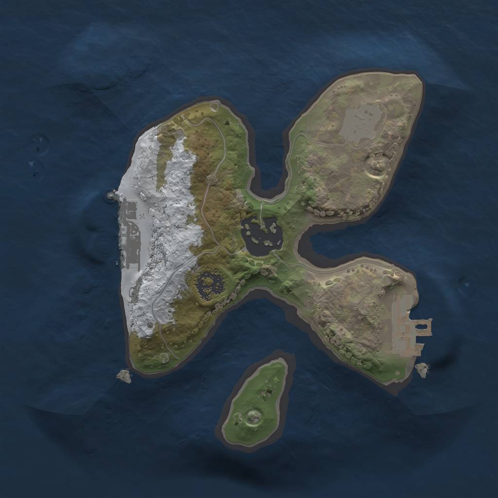 Rust Map: Procedural Map, Size: 1750, Seed: 1406186427, 8 Monuments
