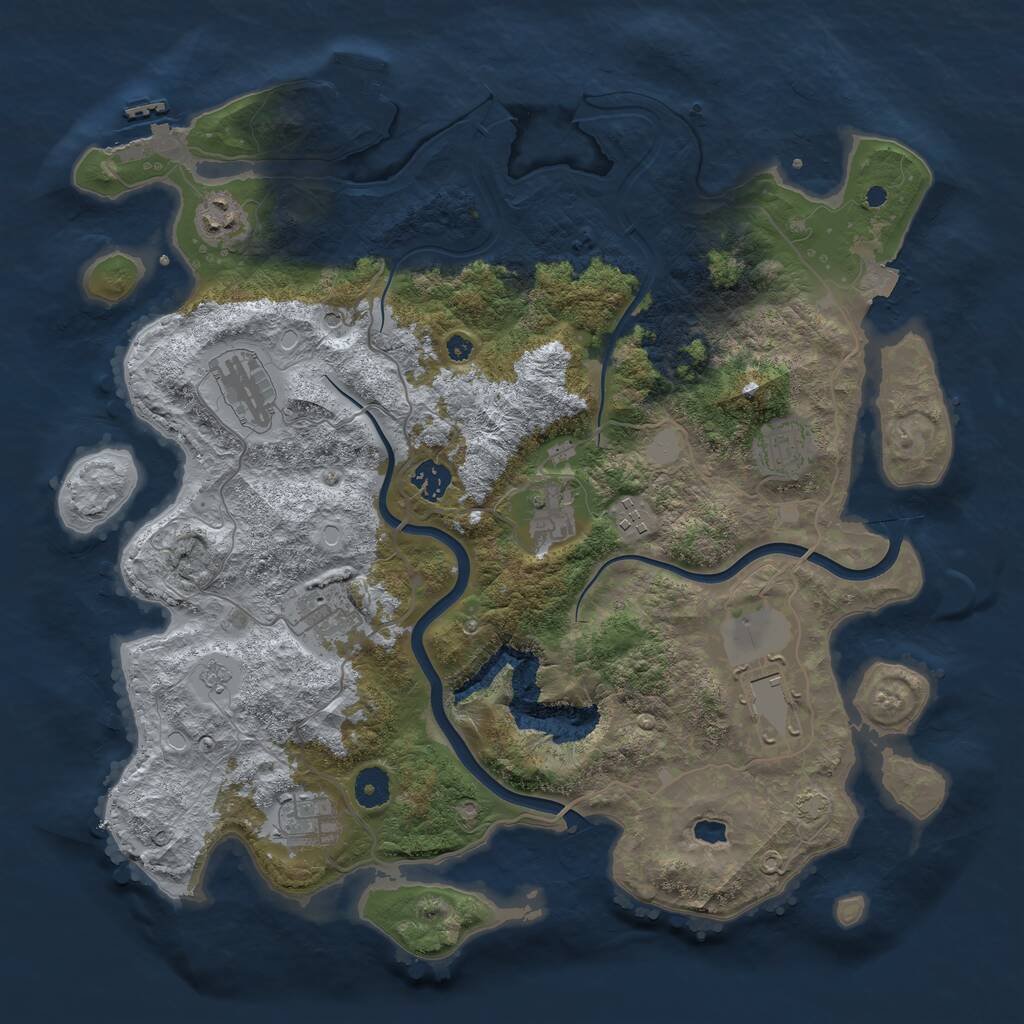 Rust Map: Procedural Map, Size: 4000, Seed: 418804967, 15 Monuments