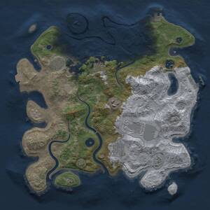 Thumbnail Rust Map: Procedural Map, Size: 3500, Seed: 8543, 13 Monuments