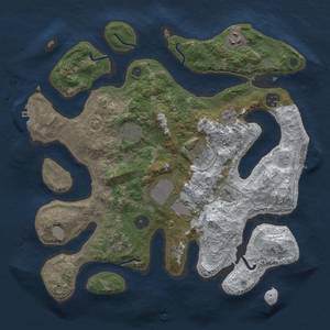 Thumbnail Rust Map: Procedural Map, Size: 3500, Seed: 8543, 16 Monuments