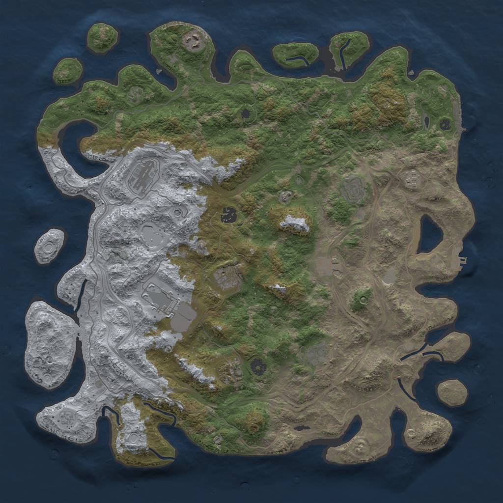 Rust Map: Procedural Map, Size: 4600, Seed: 4000, 17 Monuments