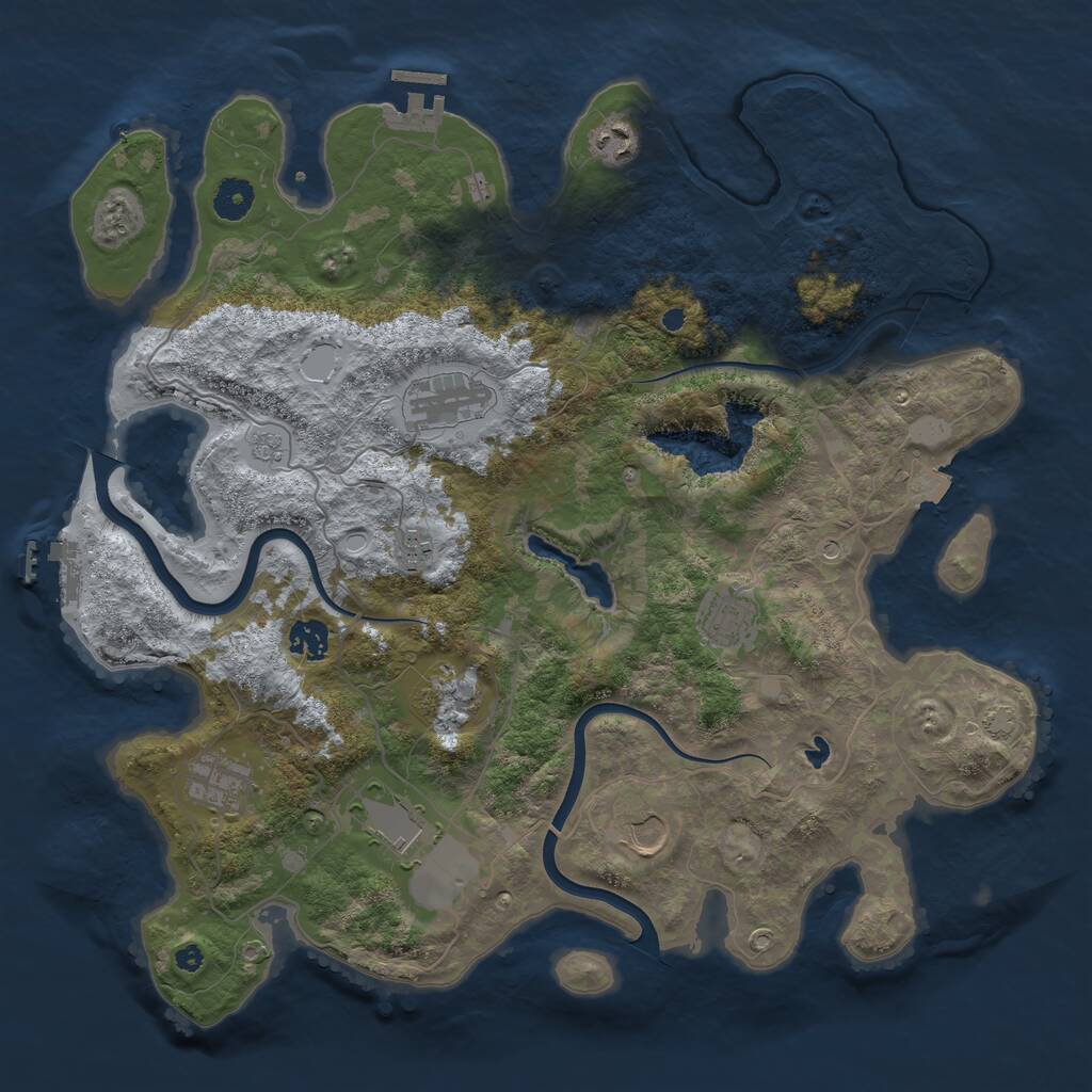 Rust Map: Procedural Map, Size: 4000, Seed: 1167196668, 15 Monuments