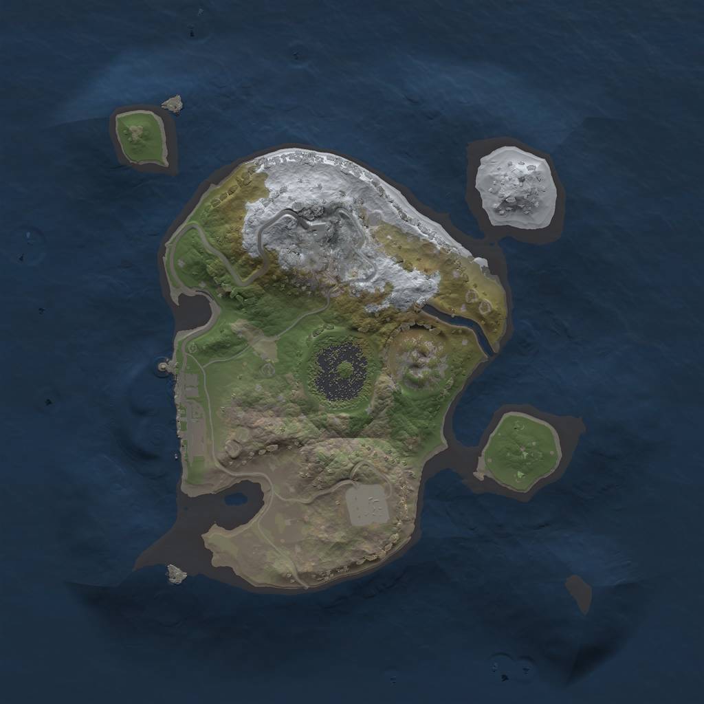 Rust Map: Procedural Map, Size: 1850, Seed: 2147483641, 4 Monuments