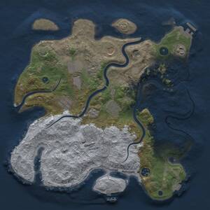 Thumbnail Rust Map: Procedural Map, Size: 3600, Seed: 2851645, 14 Monuments