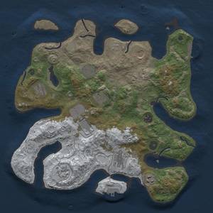 Thumbnail Rust Map: Procedural Map, Size: 3600, Seed: 2851645, 19 Monuments