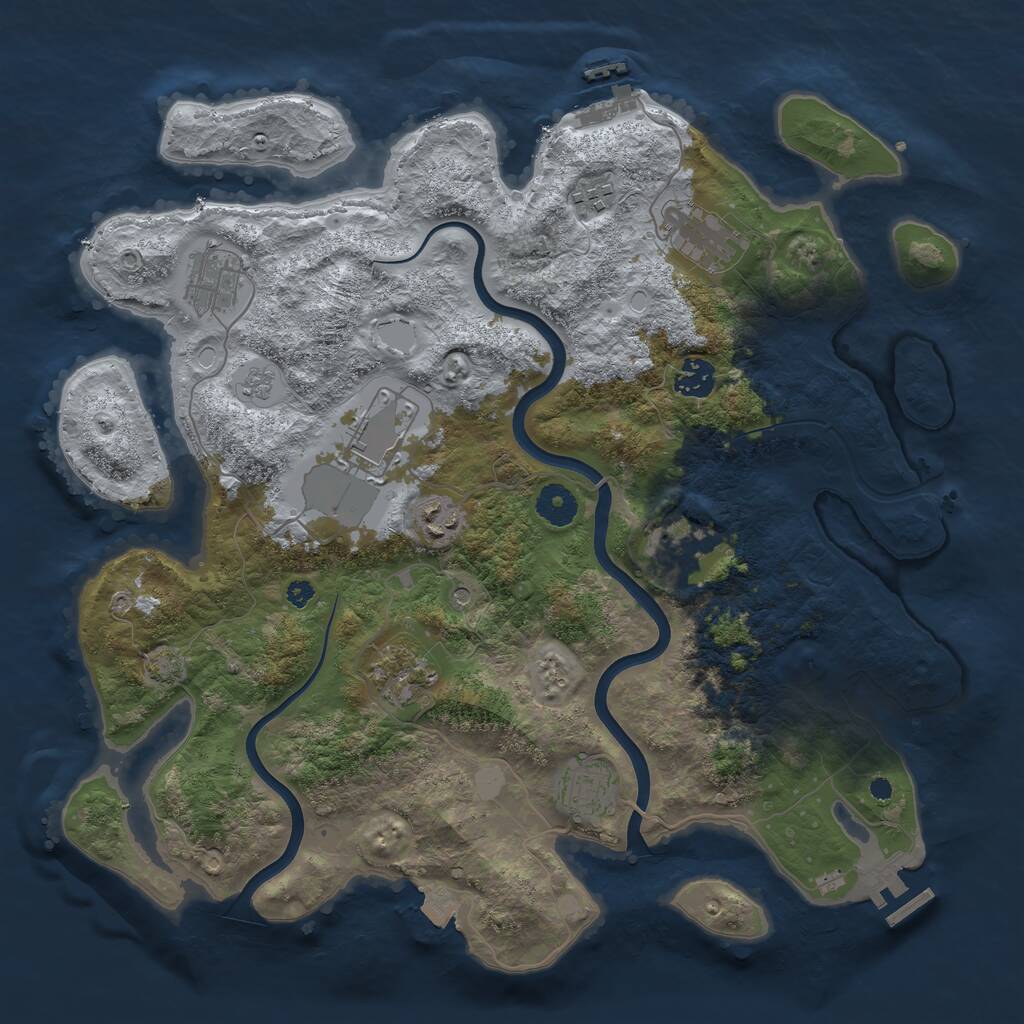 Rust Map: Procedural Map, Size: 3800, Seed: 2541, 15 Monuments