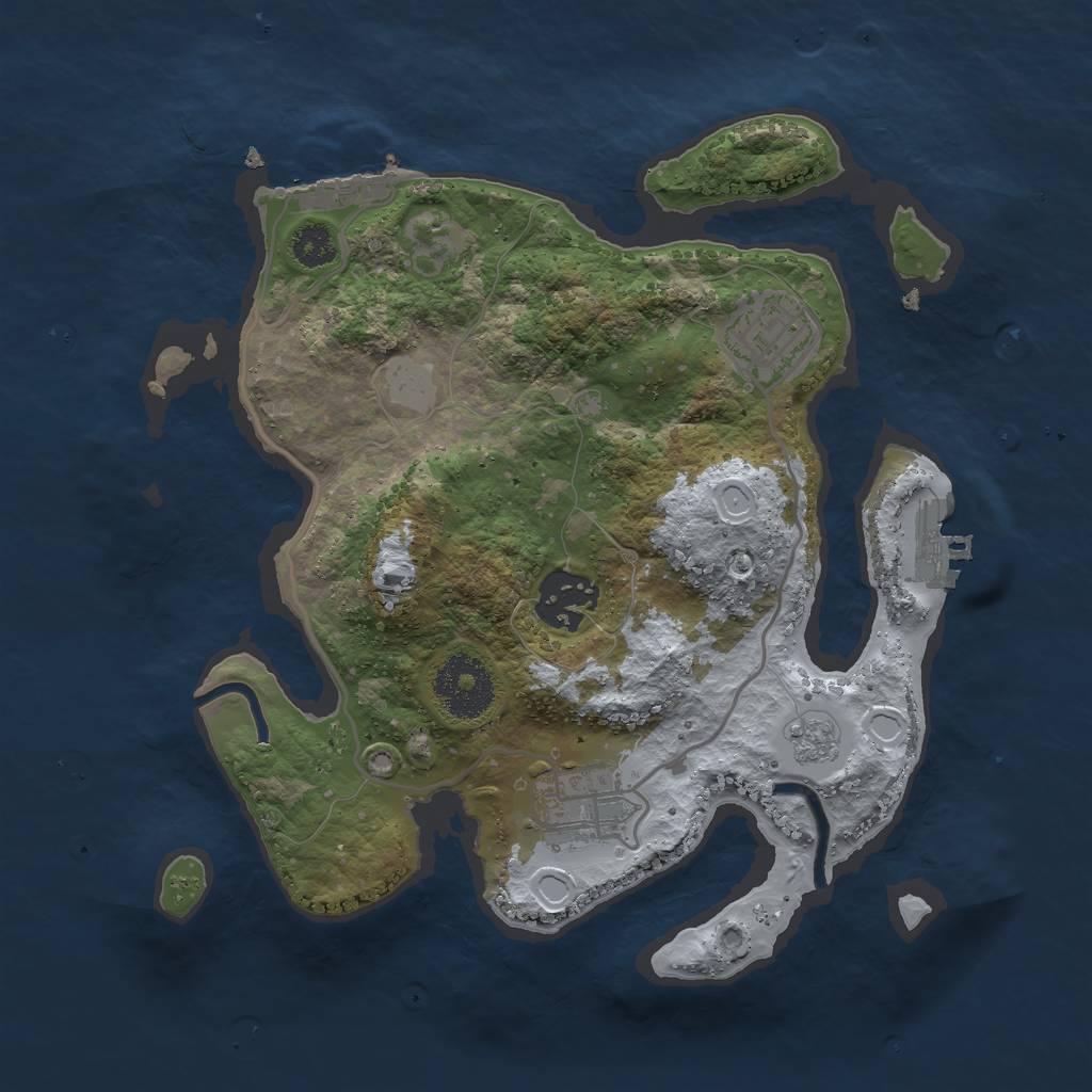 Rust Map: Procedural Map, Size: 2700, Seed: 64479, 9 Monuments