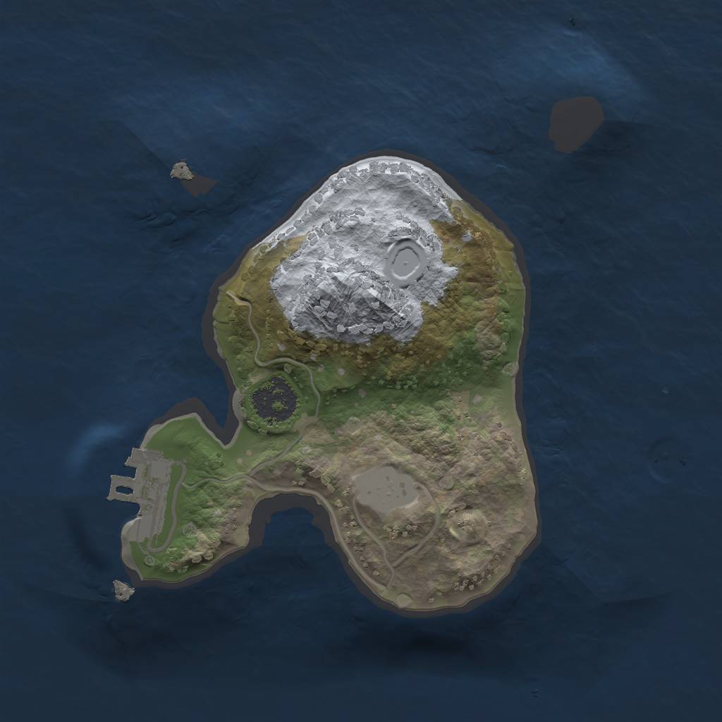 Rust Map: Procedural Map, Size: 1725, Seed: 1, 4 Monuments