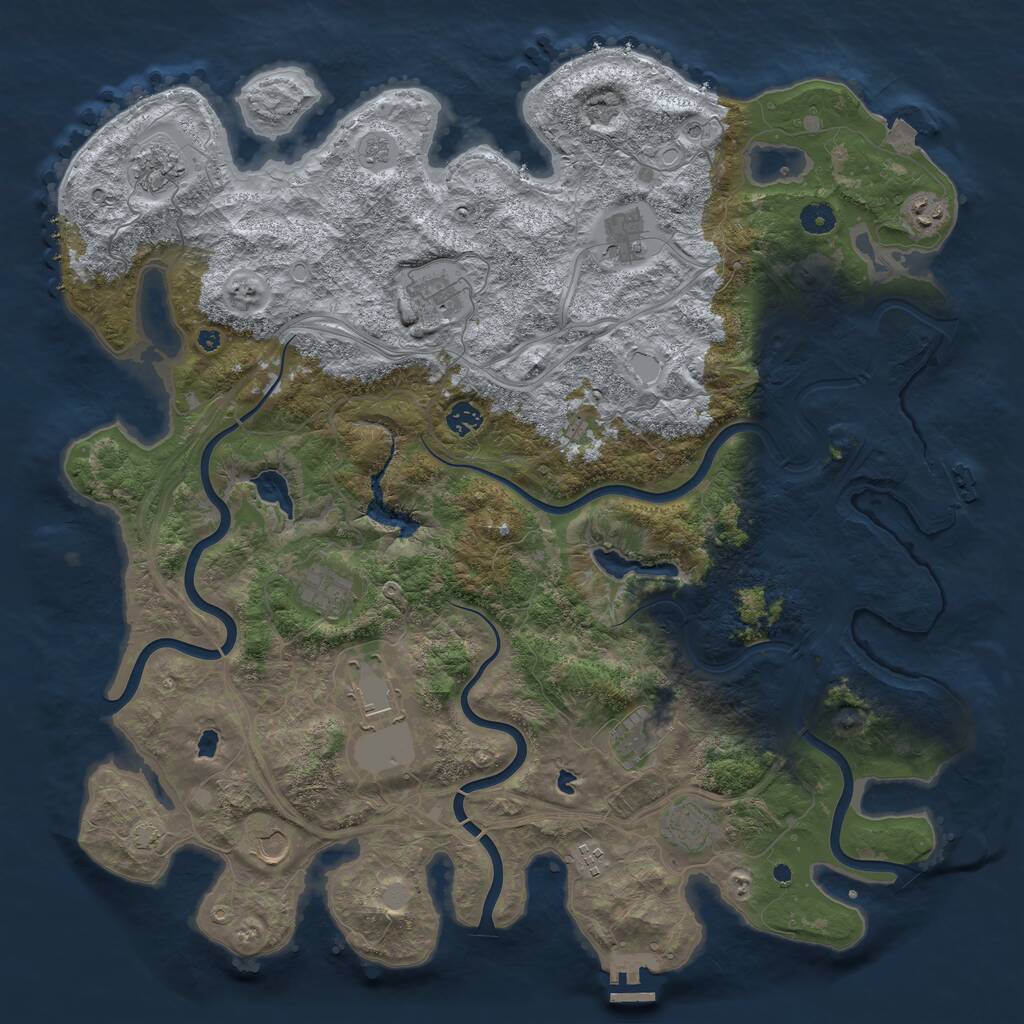 Rust Map: Procedural Map, Size: 4600, Seed: 60389, 17 Monuments