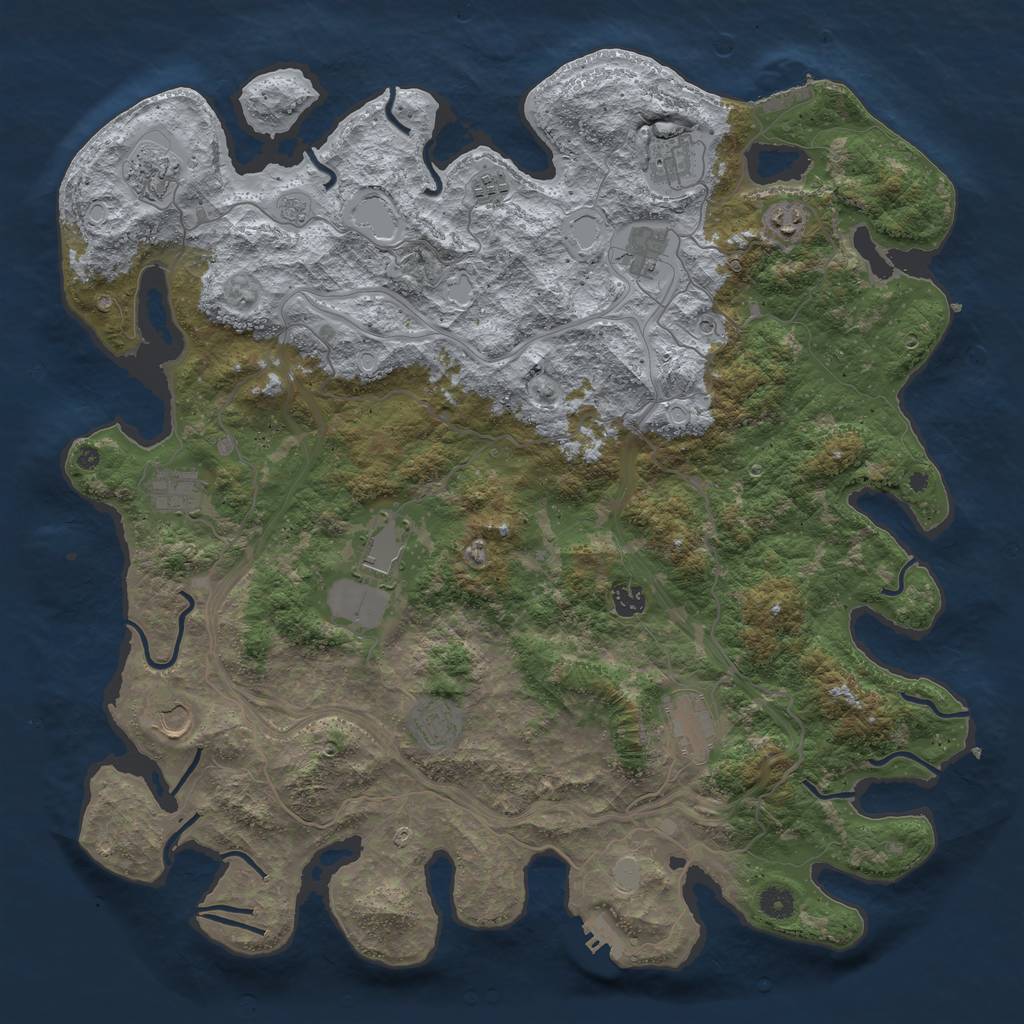 Rust Map: Procedural Map, Size: 4600, Seed: 60389, 18 Monuments