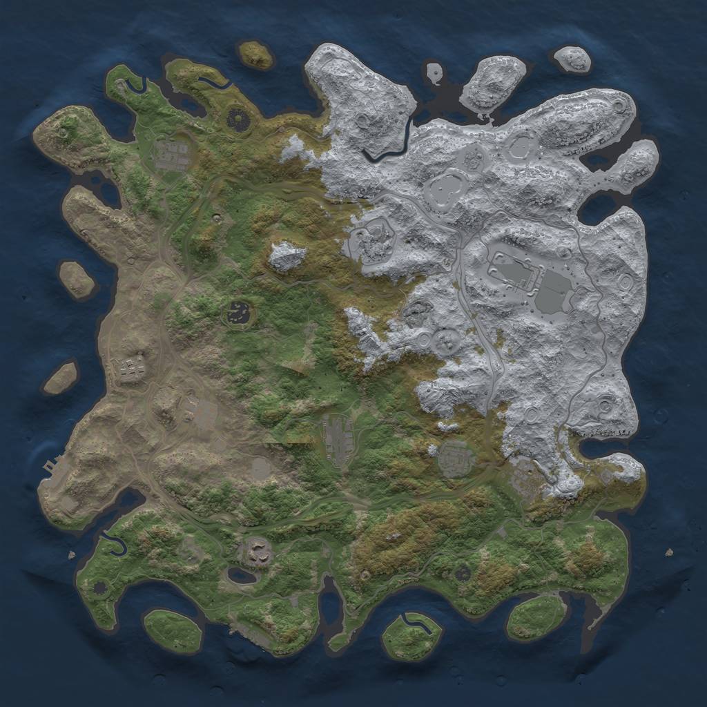 Rust Map: Procedural Map, Size: 4500, Seed: 908915133, 17 Monuments